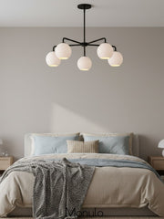 Selvion 5 Light Globe Chandelier - Sculptural Glass Modern Style